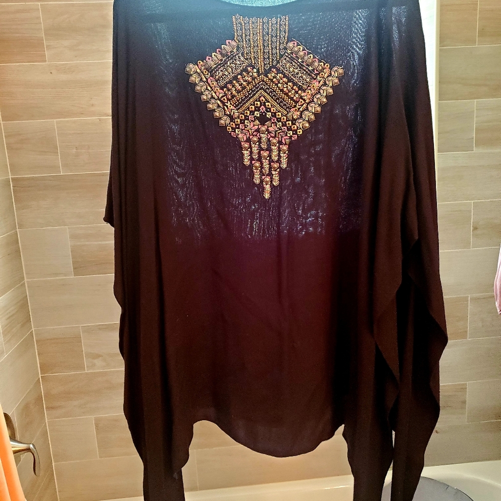 Aztec print Express one size poncho